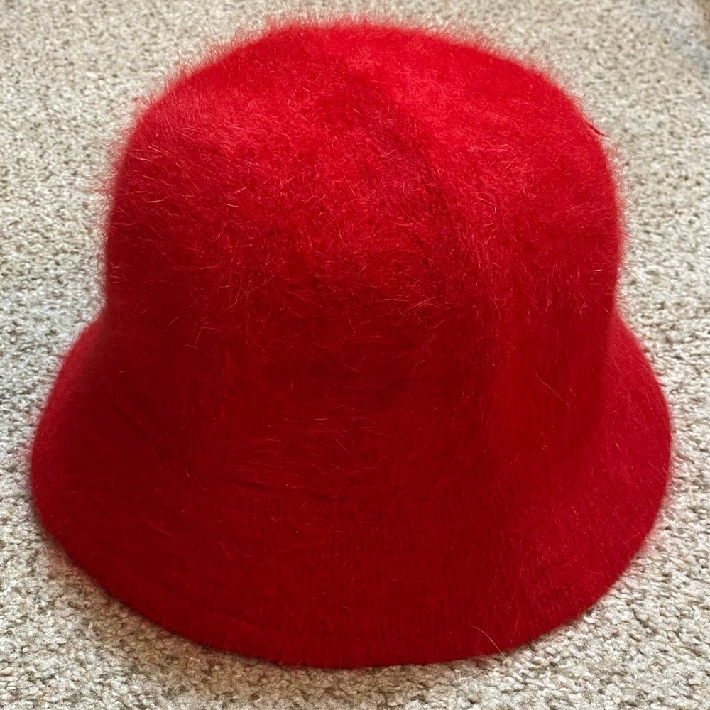Lorenzo Angora Wool Blend Red Bucket Hat